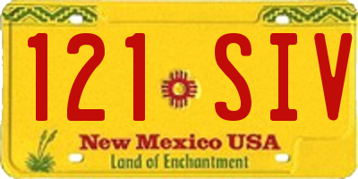 NM license plate 121SIV