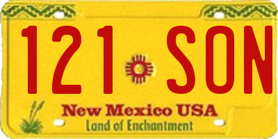 NM license plate 121SON