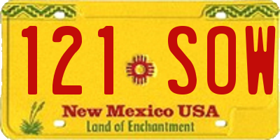 NM license plate 121SOW