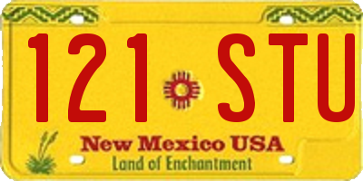 NM license plate 121STU