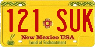 NM license plate 121SUK