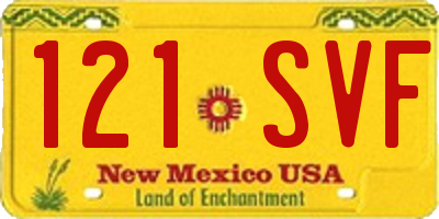 NM license plate 121SVF