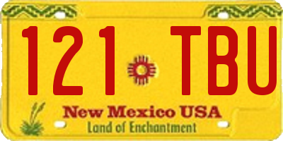 NM license plate 121TBU