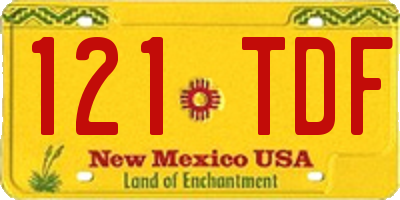 NM license plate 121TDF
