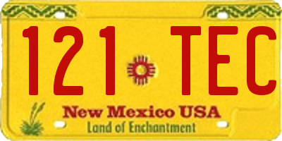 NM license plate 121TEC