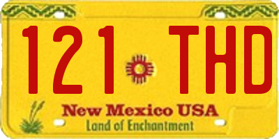 NM license plate 121THD