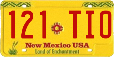 NM license plate 121TIO