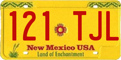NM license plate 121TJL