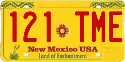 NM license plate 121TME
