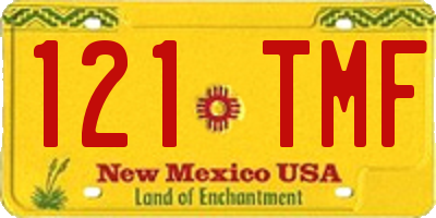 NM license plate 121TMF