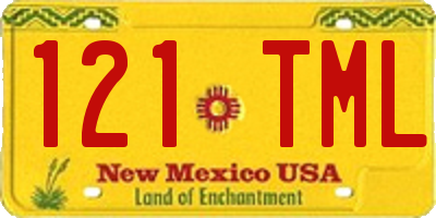 NM license plate 121TML