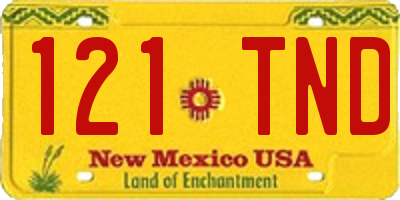 NM license plate 121TND