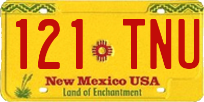 NM license plate 121TNU