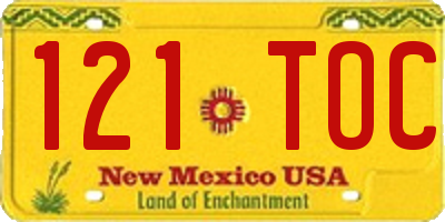 NM license plate 121TOC