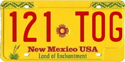 NM license plate 121TOG