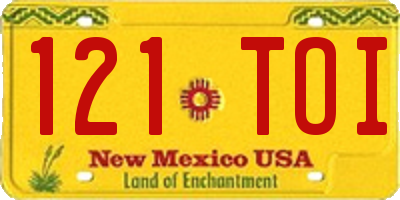 NM license plate 121TOI
