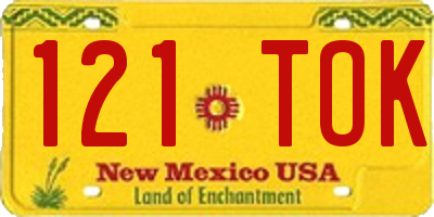 NM license plate 121TOK