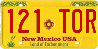 NM license plate 121TOR