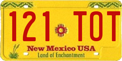 NM license plate 121TOT