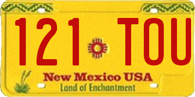 NM license plate 121TOU