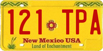 NM license plate 121TPA