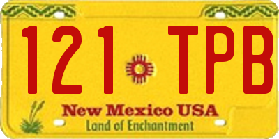 NM license plate 121TPB