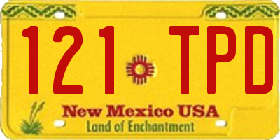 NM license plate 121TPD