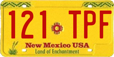 NM license plate 121TPF