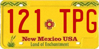 NM license plate 121TPG