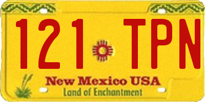 NM license plate 121TPN