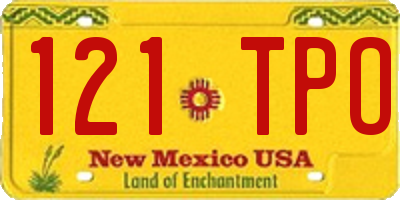 NM license plate 121TPO