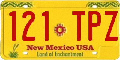 NM license plate 121TPZ