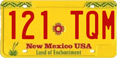 NM license plate 121TQM