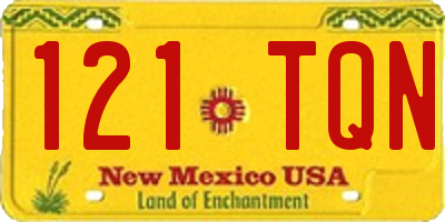 NM license plate 121TQN