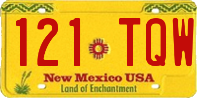 NM license plate 121TQW
