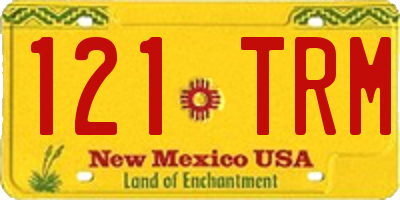 NM license plate 121TRM