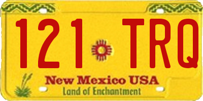 NM license plate 121TRQ