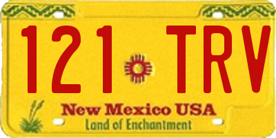NM license plate 121TRV