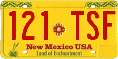 NM license plate 121TSF