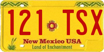 NM license plate 121TSX