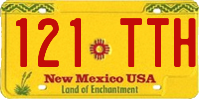 NM license plate 121TTH
