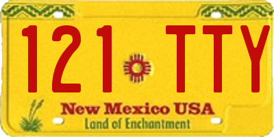 NM license plate 121TTY