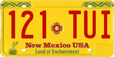 NM license plate 121TUI
