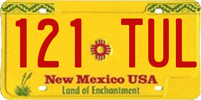 NM license plate 121TUL