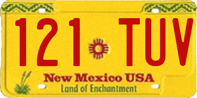NM license plate 121TUV