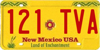 NM license plate 121TVA