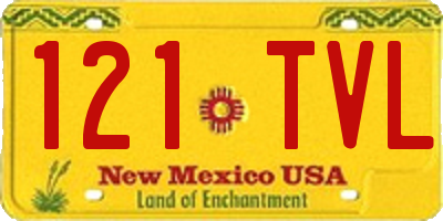 NM license plate 121TVL