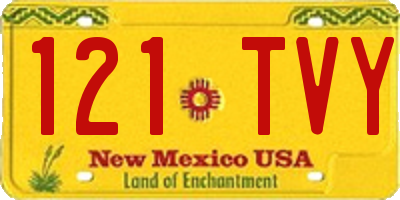 NM license plate 121TVY