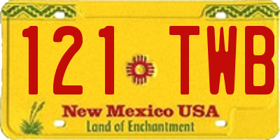 NM license plate 121TWB