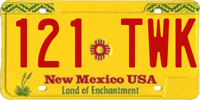 NM license plate 121TWK